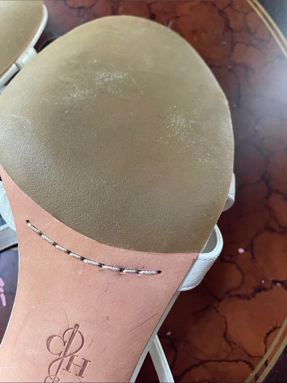 Cole Haan Silver Leather Strappy Mid-Heel Sandals